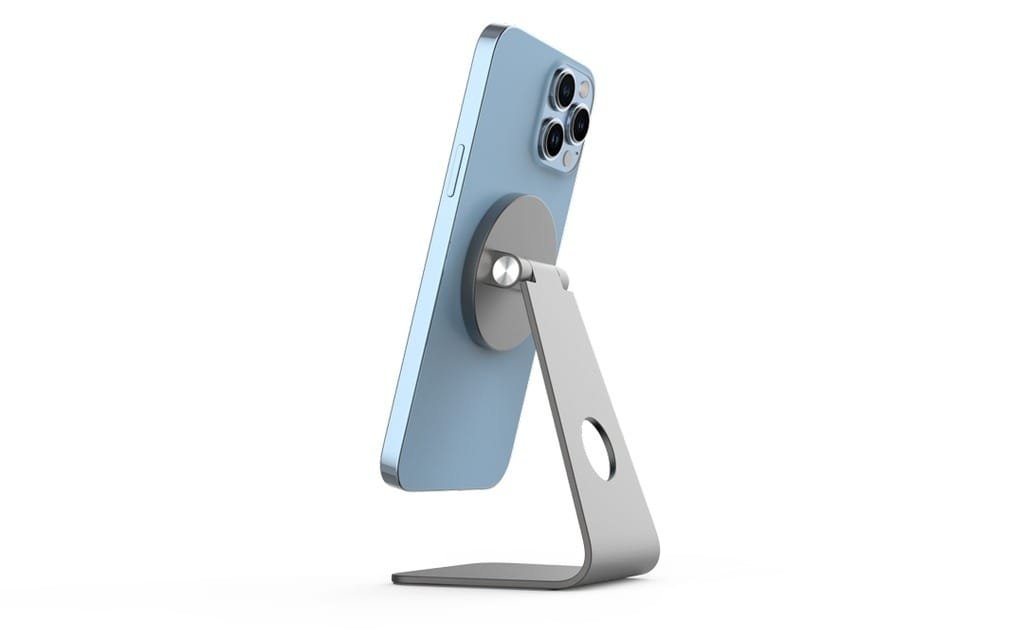 POWEROLOGY ALUMINUM MAGSAFE 90° STYLISH MOUNT PHONE HOLDER GRAY PMDPHAGY