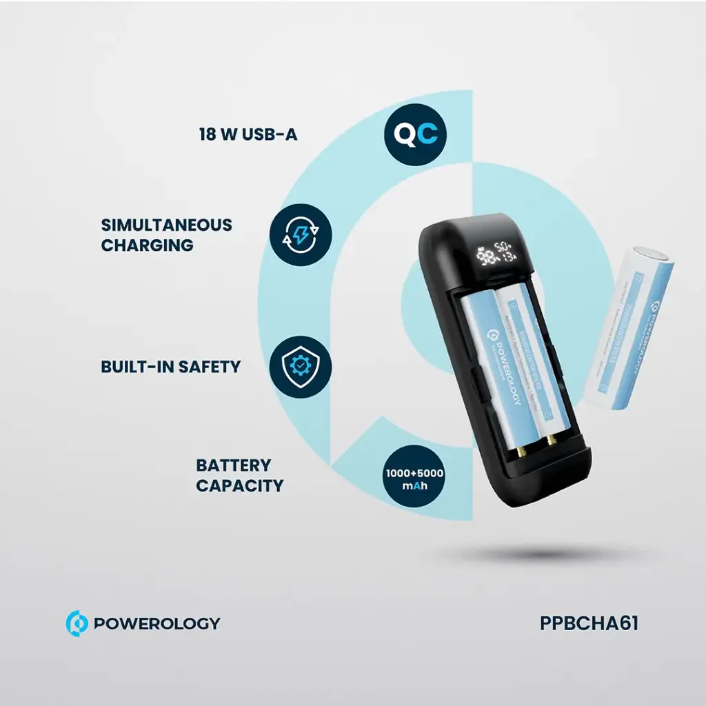 POWEROLOGY DIY CELL 10000+5000MAH POWERBANK BLACK PPBCHA61 thumbnail 6