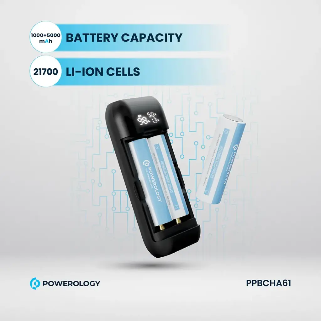 POWEROLOGY DIY CELL 10000+5000MAH POWERBANK BLACK PPBCHA61 thumbnail 5