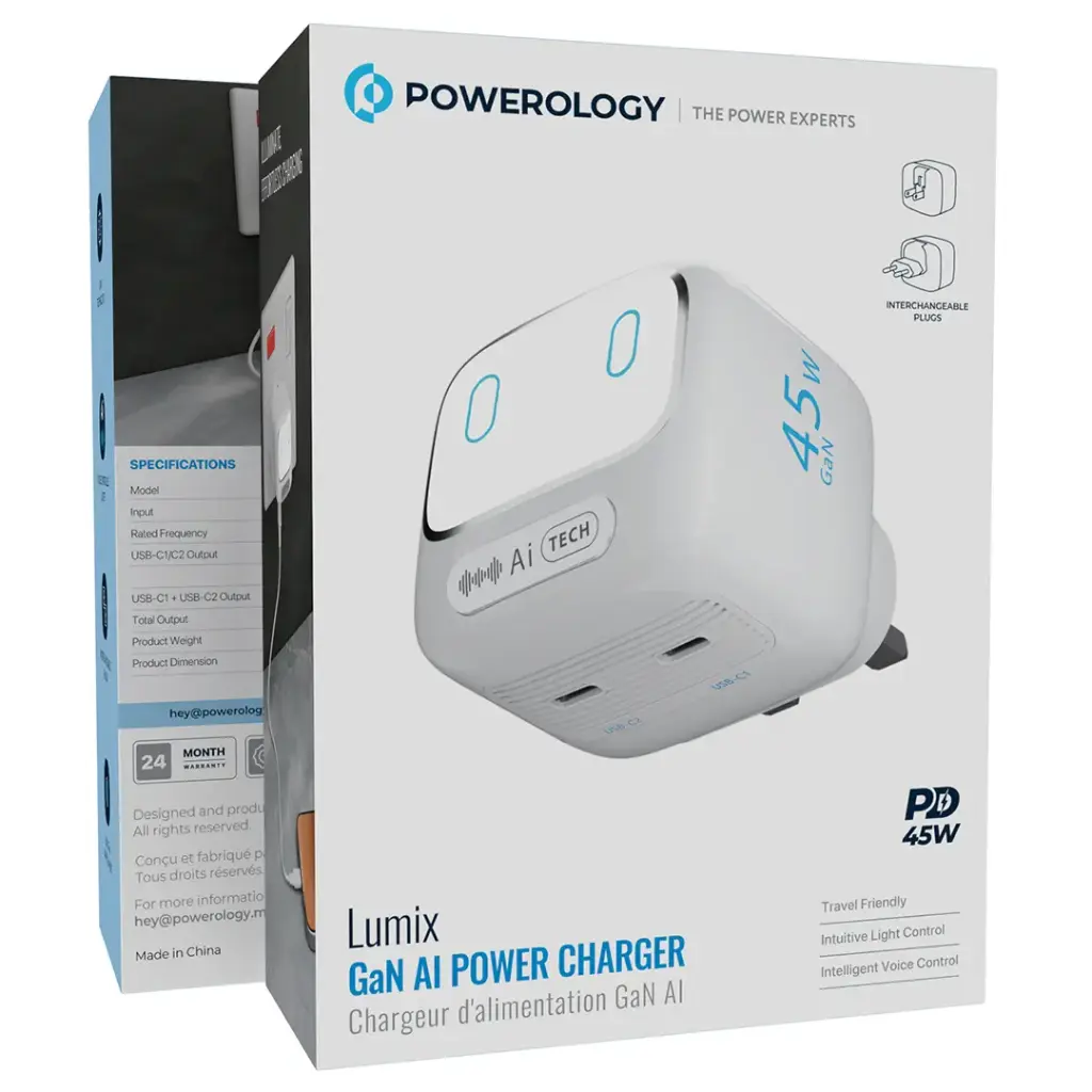 POWEROLOGY LUMIX GAN AI POWER CHARGER-WHITE-PWCUQC052WH thumbnail 4
