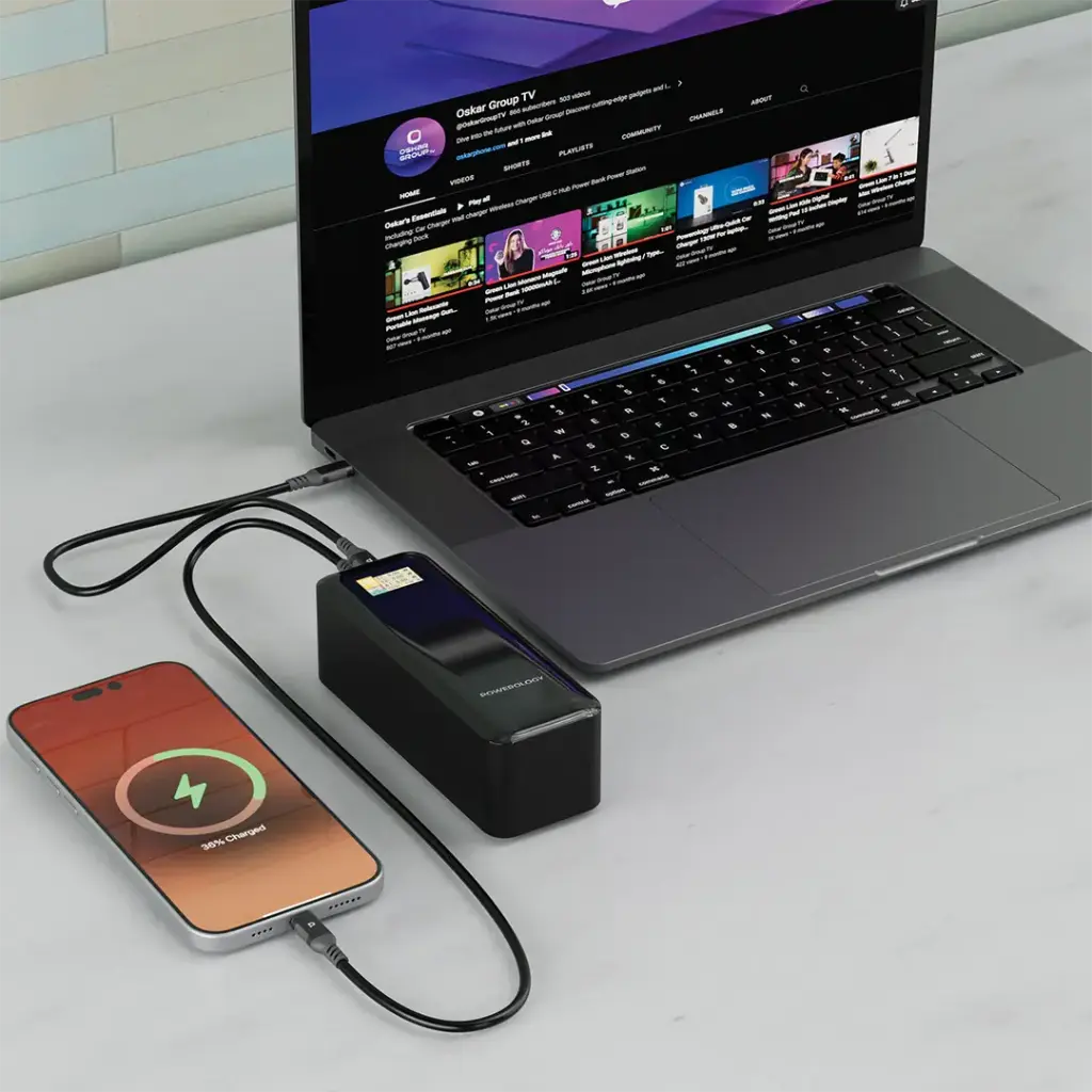POWEROLOGY NEUROVOLT 140 27000MAH POWER BANK 140W BLACK PPBCHA90BK thumbnail 3