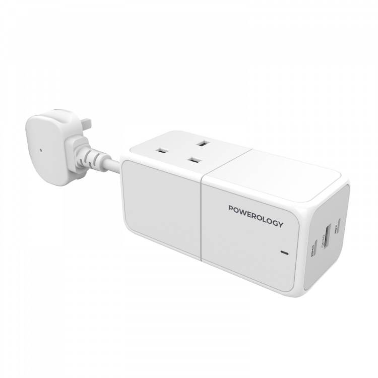 POWEROLOGY 65W POWER STIP WITH DUAL POWER SOCKET WHITE PWPS65W-WH thumbnail 4