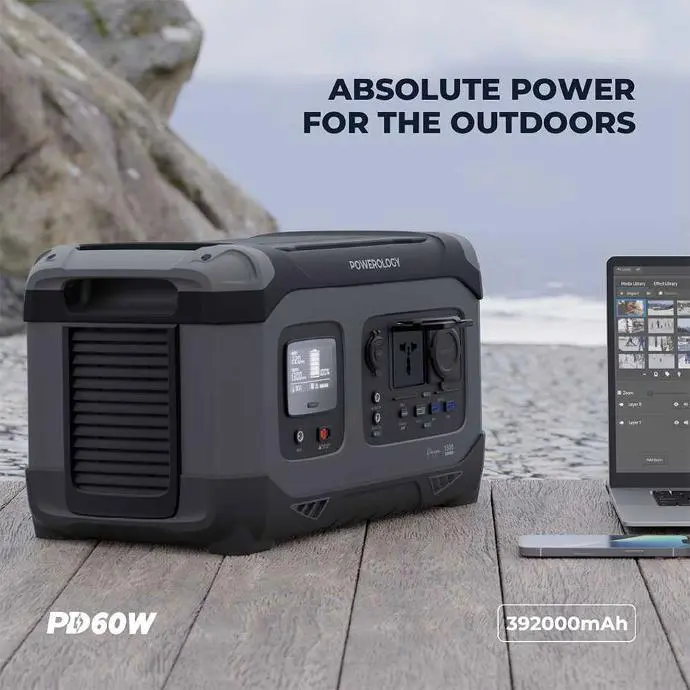 POWEROLOGY 39200MAH POWER GENERATOR 1300W 60W USB C POWER DELIVERY 18W USB QUICK CHARGE thumbnail 2