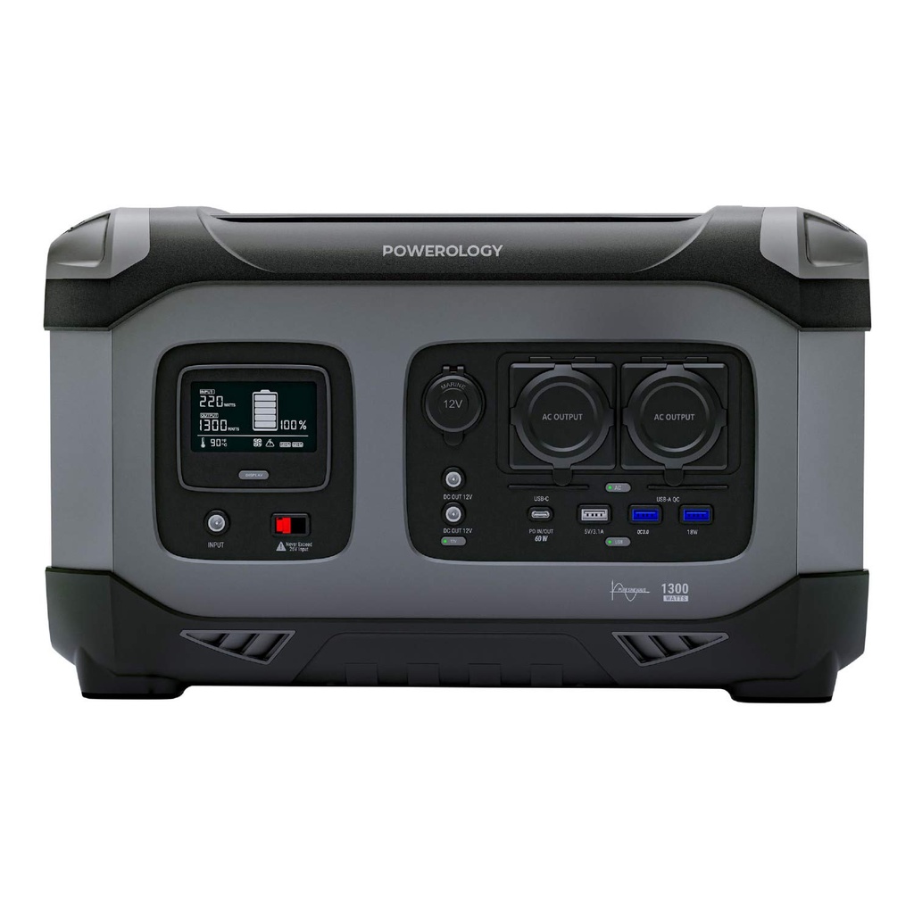 POWEROLOGY 39200MAH POWER GENERATOR 1300W 60W USB C POWER DELIVERY 18W USB QUICK CHARGE