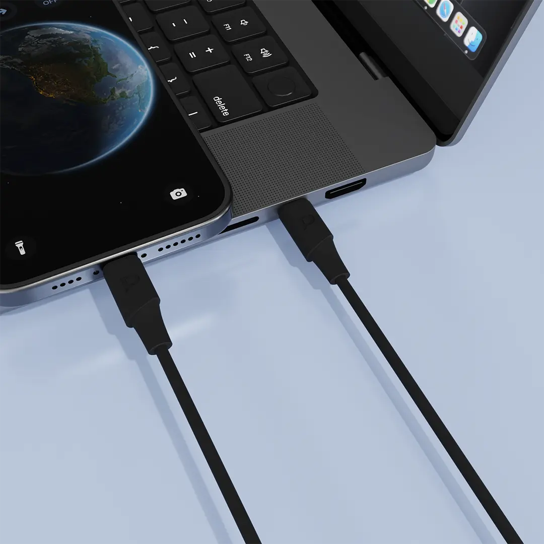 POWEROLOGY POWER SYNC FLEX USB C TO LIGHTNING CABLE 1.2M BLACK PCAB012BK thumbnail 2