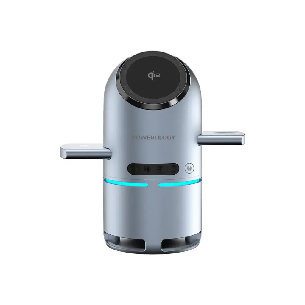 POWEROLOGY QI2 SPEAKER WITH WIRELESS CHARGER STATION GRAY PWCUQ039 thumbnail 4