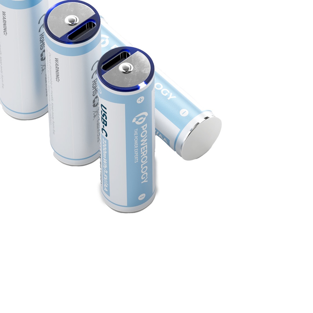 POWEROLOGY USB-C RECHARGEABLE LITHIUM BATTERY AA WHITE PAAV2RBT thumbnail 3