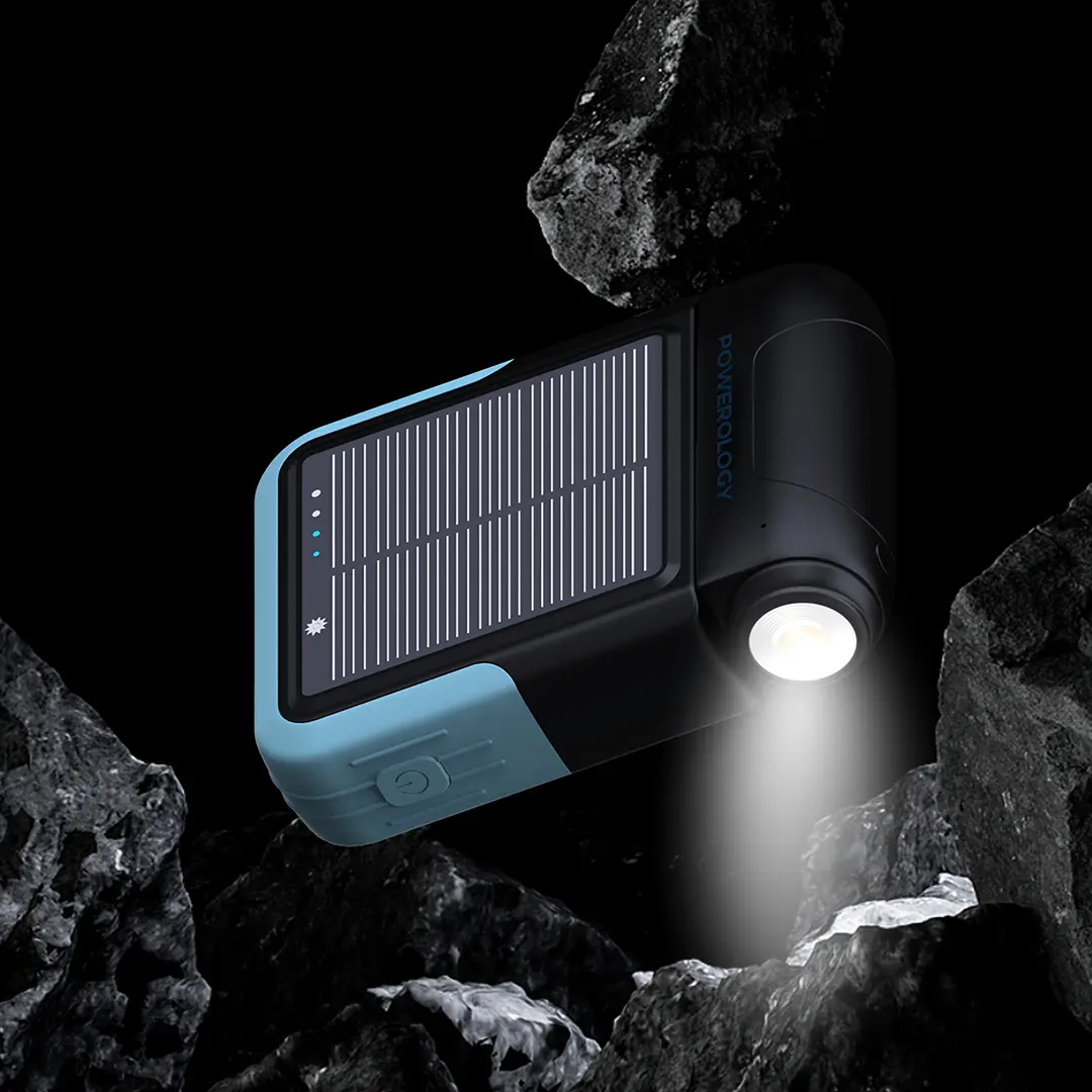 POWEROLOGY SANTE 10000MAH SOLAR POWERBANK BLACK PPBDS05BK thumbnail 2