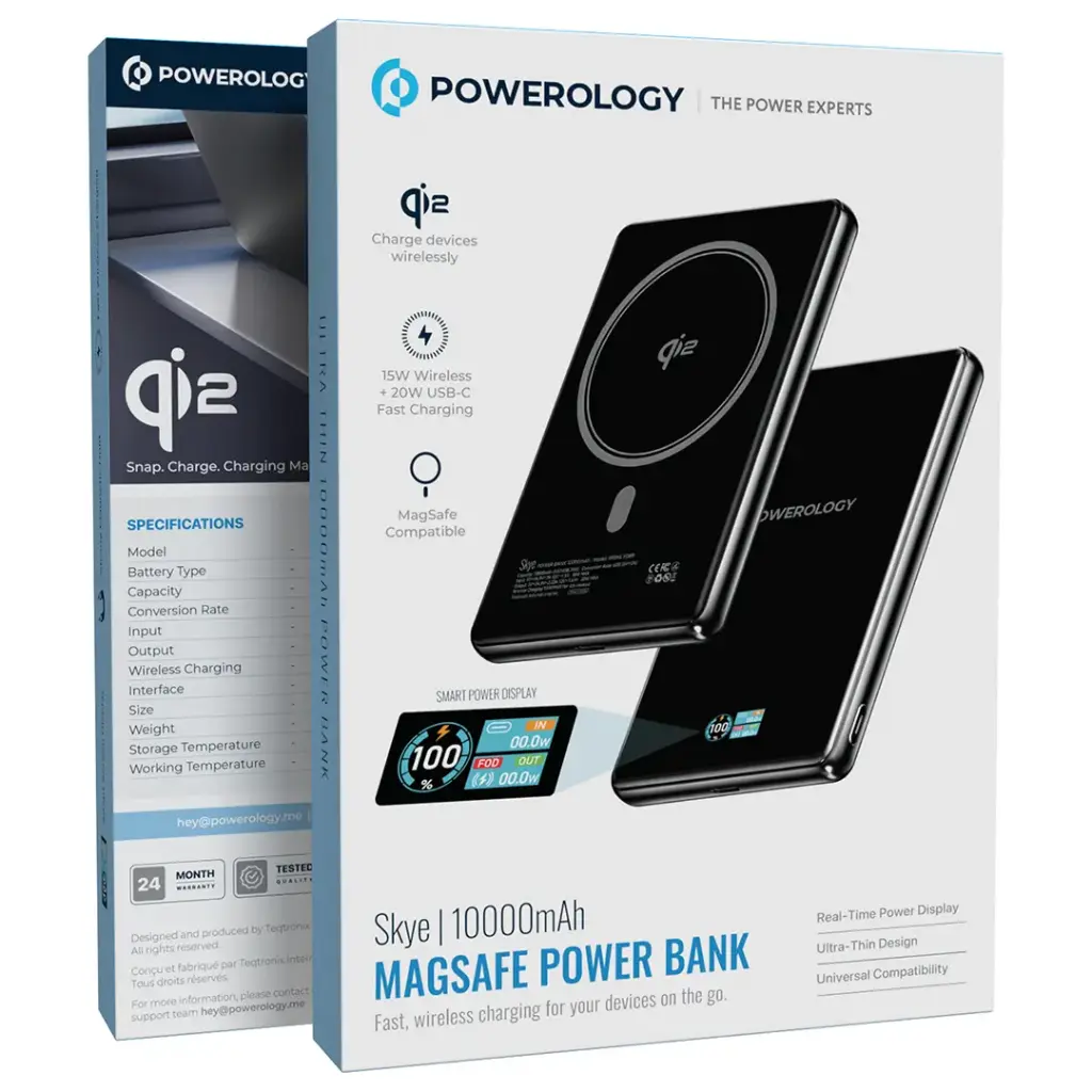 POWEROLOGY SKYE 10000MAH MAGSAFE POWER BANK BLACK PPBKLYD89BK thumbnail 2