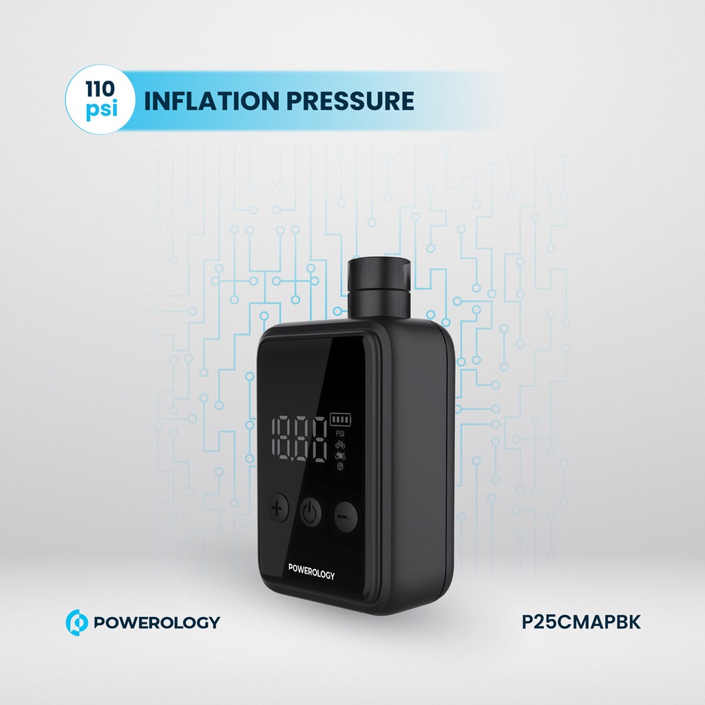 POWEROLOGY SUPER COMPACT TIRE INFLATOR BLACK P25CMAPBK thumbnail 10