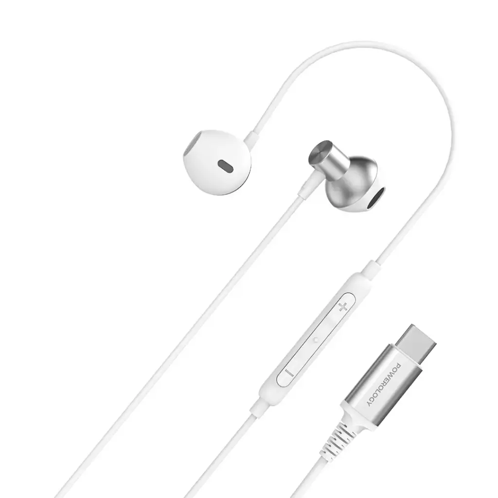 POWEROLOGY TYPE C STEREO EARPHONES WHITE PWEPHCR17WH thumbnail 3