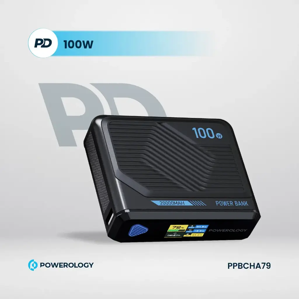 POWEROLOGY ULTRA MINI 20000MAH 15W POWERBANK BLACK PPBCHA79 thumbnail 3