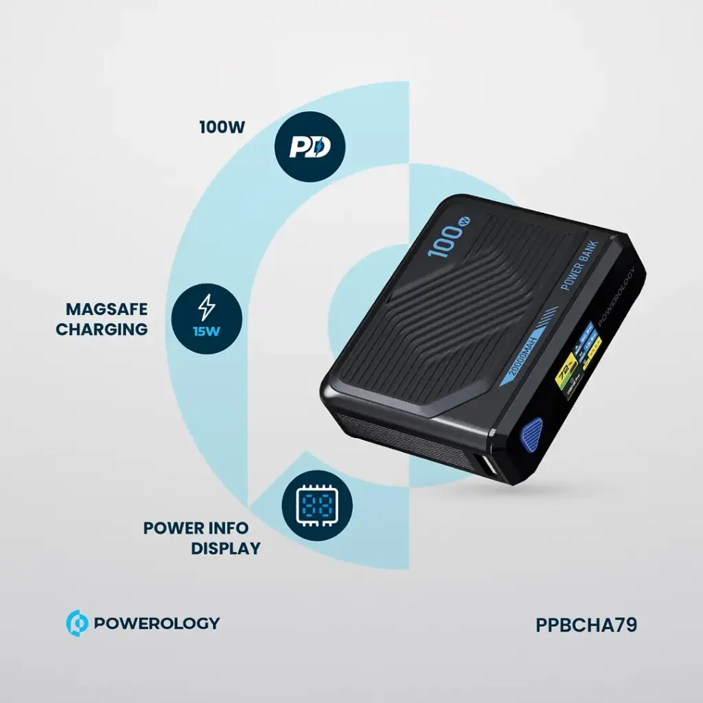 POWEROLOGY ULTRA MINI 20000MAH 15W POWERBANK BLACK PPBCHA79 thumbnail 2