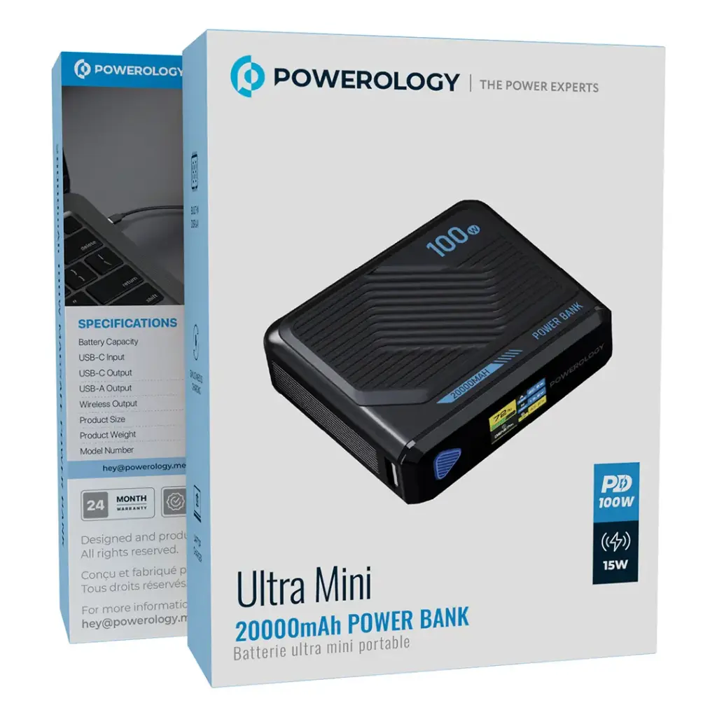 POWEROLOGY ULTRA MINI 20000MAH 15W POWERBANK BLACK PPBCHA79 thumbnail 8