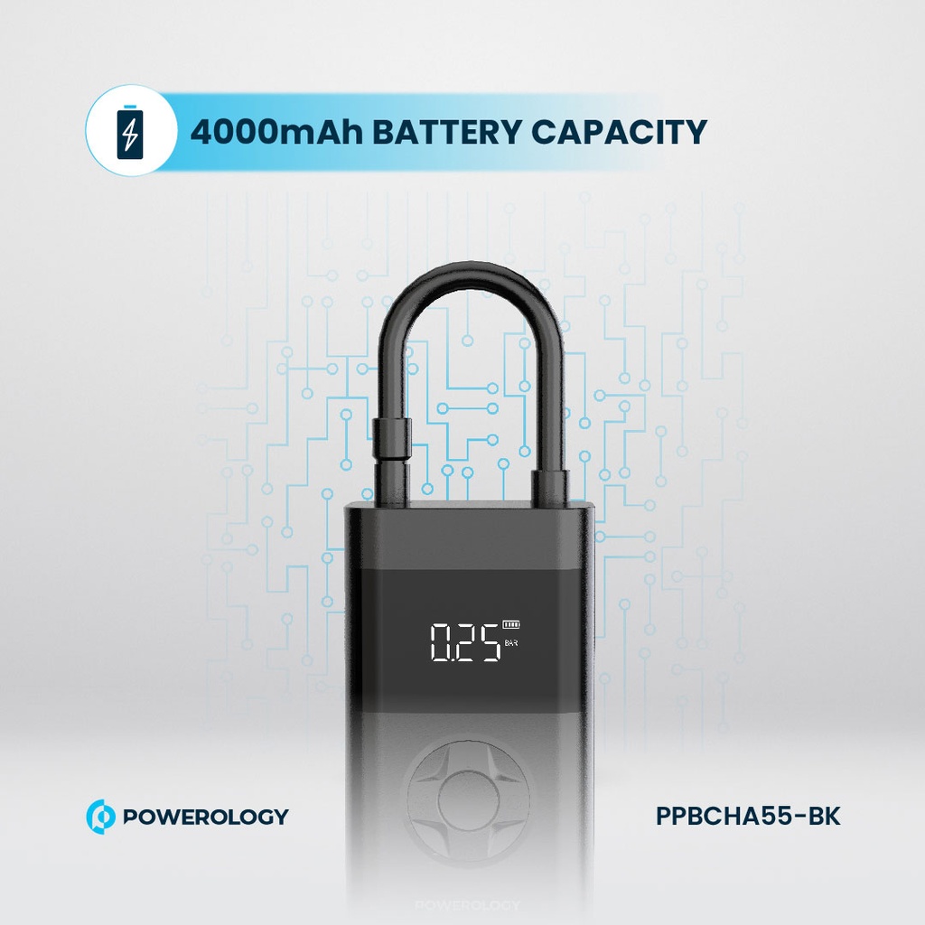 POWEROLOGY ULTRA PORTABLE AIR COMPRESSOR POWER BANK PP055 BLACK PPBCHA55 thumbnail 6