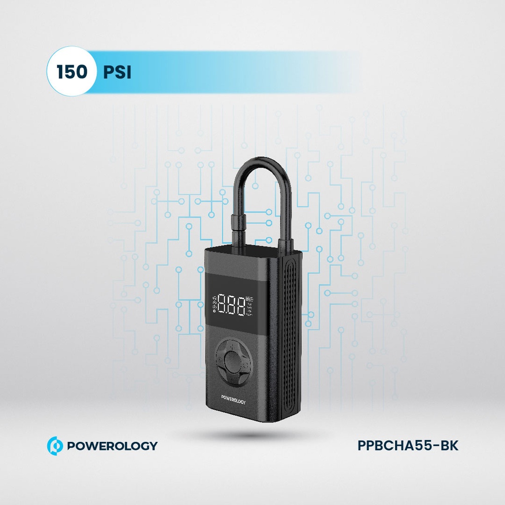 POWEROLOGY ULTRA PORTABLE AIR COMPRESSOR POWER BANK PP055 BLACK PPBCHA55 thumbnail 5