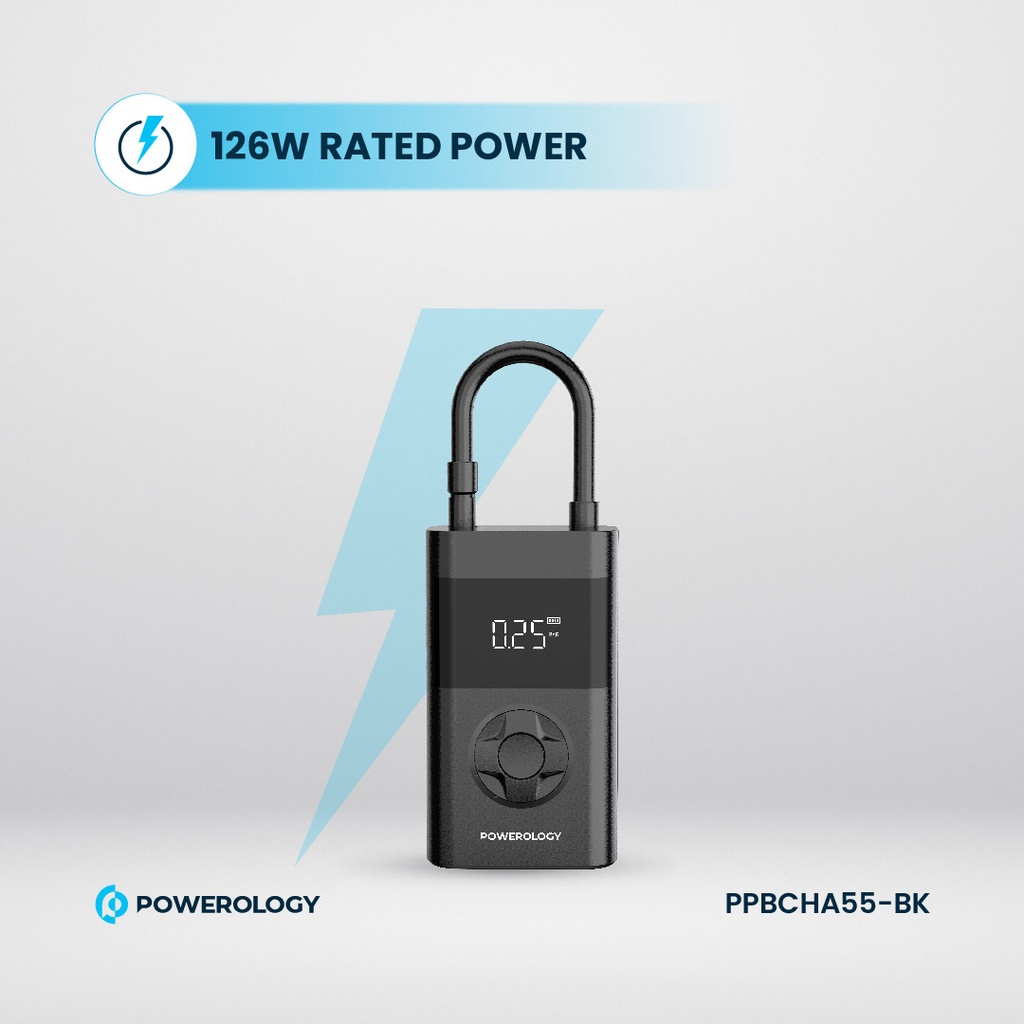 POWEROLOGY ULTRA PORTABLE AIR COMPRESSOR POWER BANK PP055 BLACK PPBCHA55 thumbnail 8