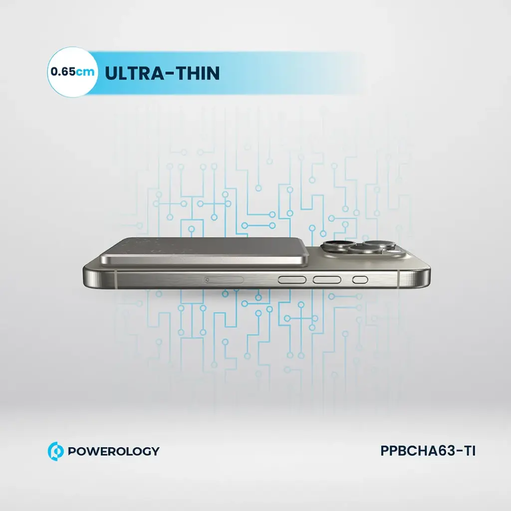 POWEROLOGY ULTRA THIN 5000MAH MAGSAFE POWERBANK TITANIUM PBCHA63-TI thumbnail 4