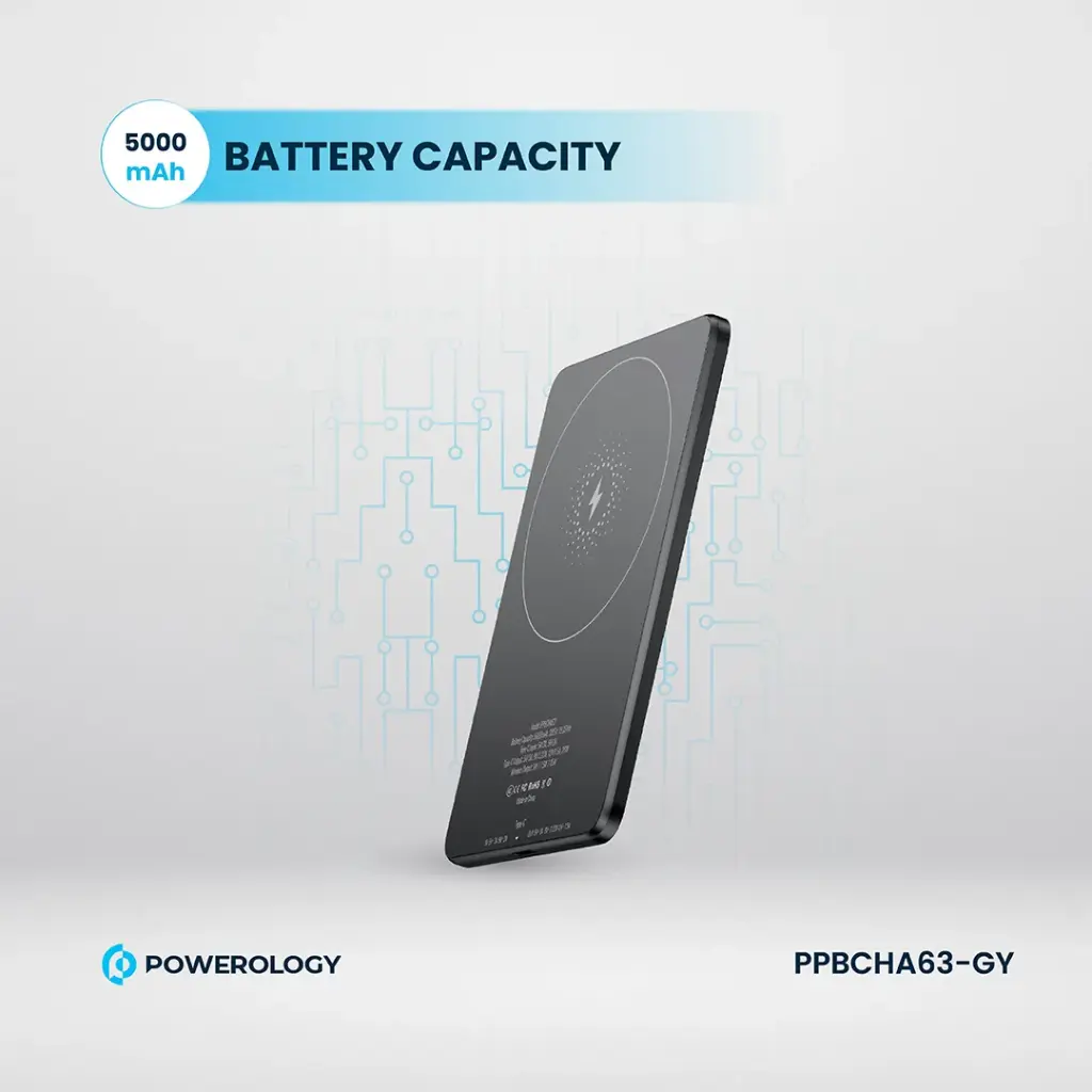 POWEROLOGY ULTRA THIN 5000MAH MAGSAFE POWERBANK GREY PBCHA63-GY thumbnail 7