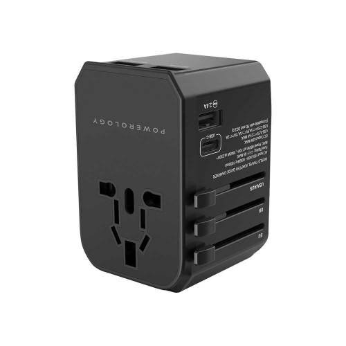 POWEROLOGY UNIVERSAL MULTI-PORT TRAVEL CHARGER P45PDUTVBK thumbnail 2
