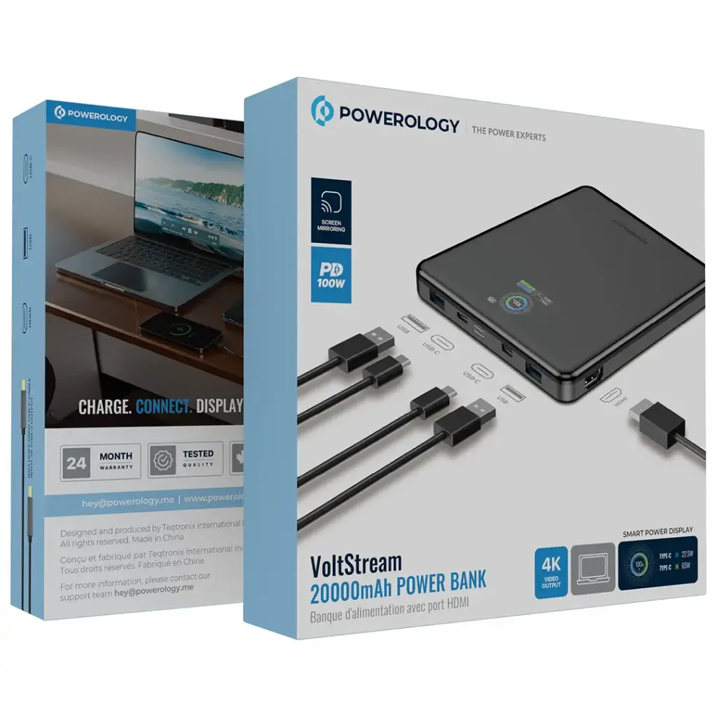 POWEROLOGY VOLTSTREAM POWER BANK 20000MAH BLACK PPBCHA89BK thumbnail 5