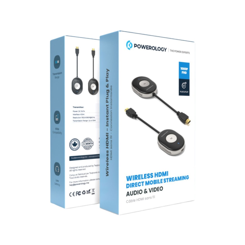 POWEROLOGY WIRELESS HDMI DIRECT MOBILE STREAMING AUDIO & VIDEO BLACK PHDMTRBK thumbnail 4