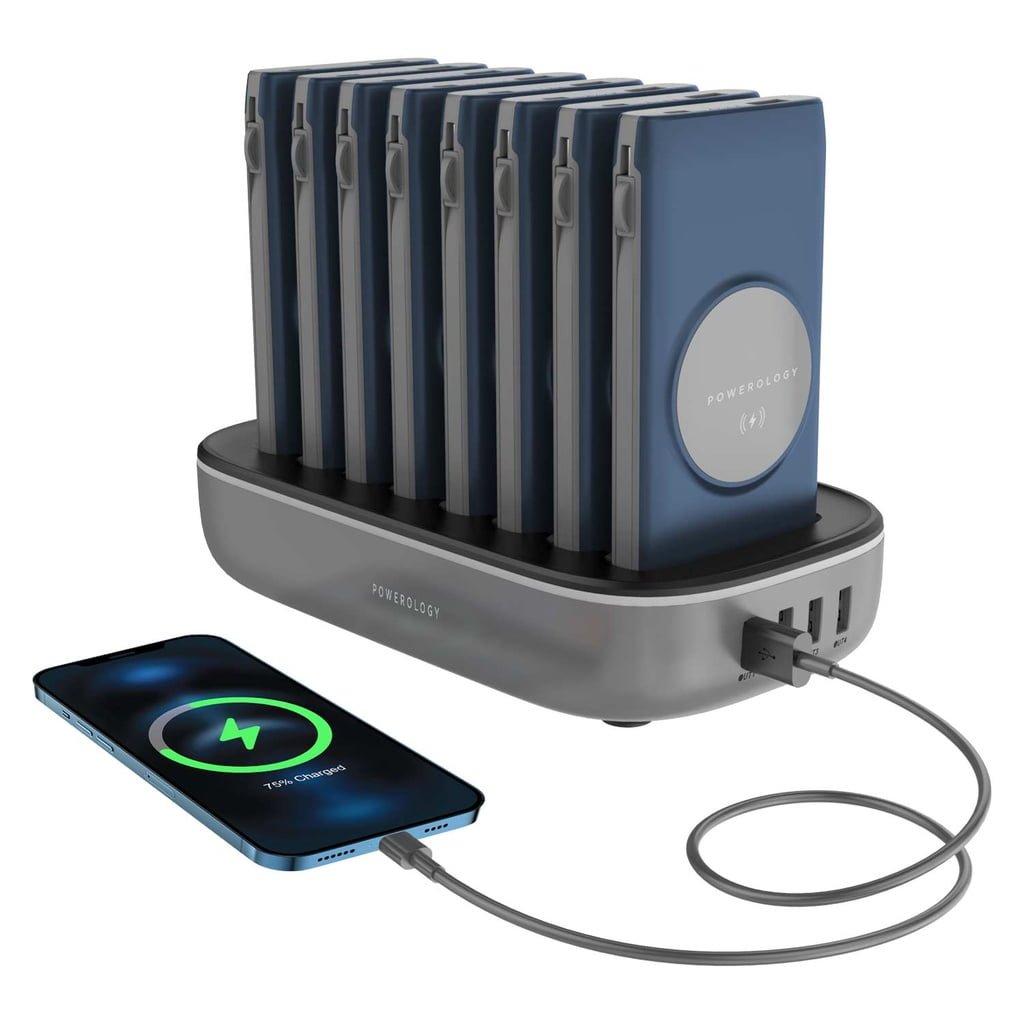 POWEROLOGY 8 IN 1 10000MAH POWER BANK STATION BLUE PPBCHA1081-BU
