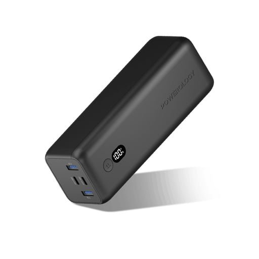 POWEROLOGY ONYX 30000 MAH PD100W DUAL USB C POWERBANK BLACK PPBCHA20