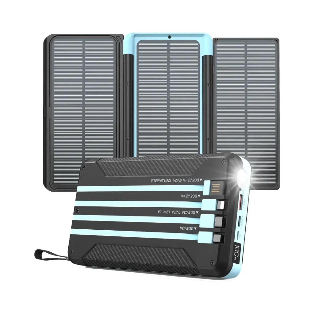 POWEROLOGY 16000MAH SOLAR MULTI CABLE POWER BANK BLACK PPBCHA70-BK