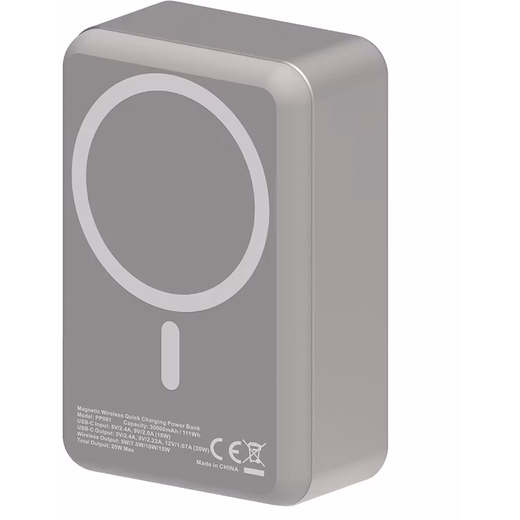 POWEROLOGY PP081 30000MAH MAGSAFE ALUMINUM POWER BANK PD20W  TITANIUM PPBCHA81-TI