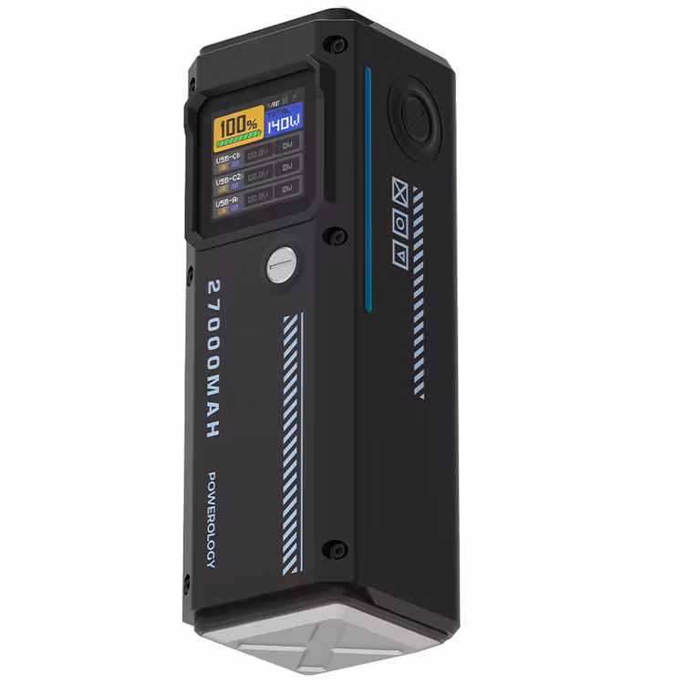 POWEROLOGY POWER BANK 27000MAH PD 140W WITH SMART DISPLAY PP083 BLACK PPBCHA83 thumbnail 5