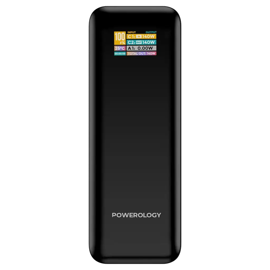 POWEROLOGY NEUROVOLT 140 27000MAH POWER BANK 140W BLACK PPBCHA90BK thumbnail 2