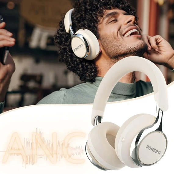 POWEROPLUS MANIK ANC NOISE CANCELLING WIRELESS HEADPHONE BEIGE PR-HFANOK35-CR thumbnail 4