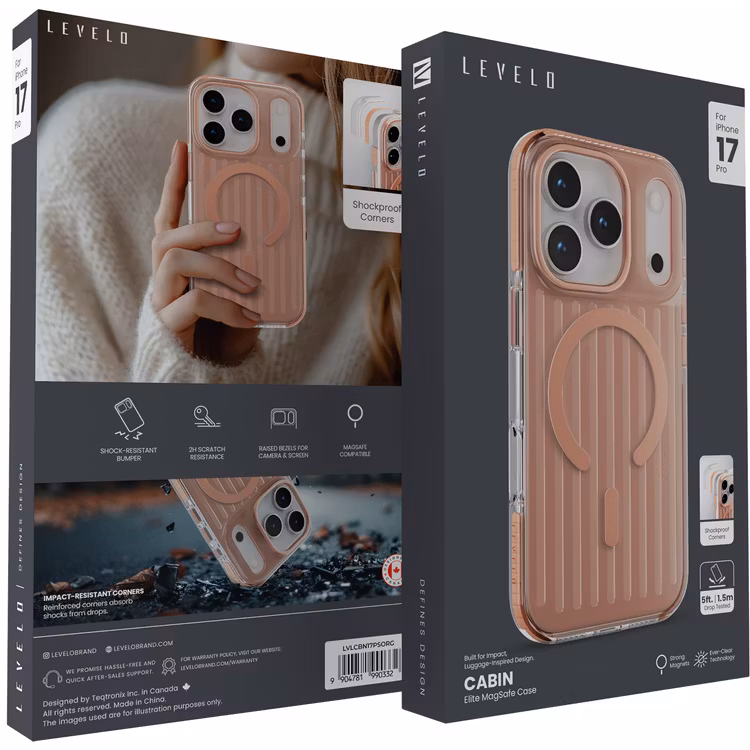 LEVELO CABIN IPHONE 17 PRO MAX ELITE MAGSAFE CASE SUNRISE ORANGE LVLCBN17PMSORG thumbnail 5