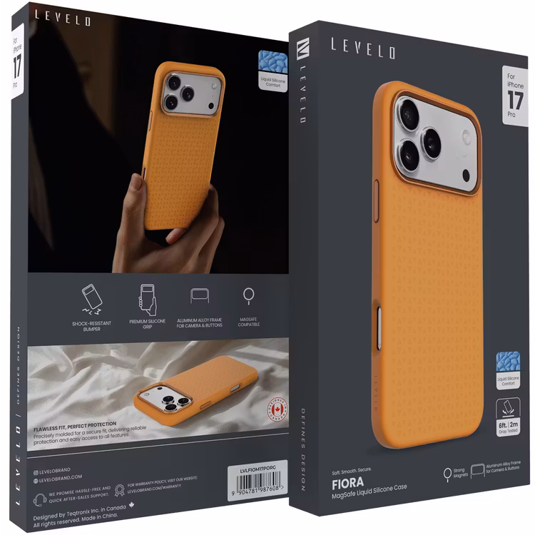 LEVELO FIORA IPHONE 17 PRO MAX MAGSAFE LIQUID SILICONE CASE ORANGE LVLFIOM17PMORG thumbnail 3