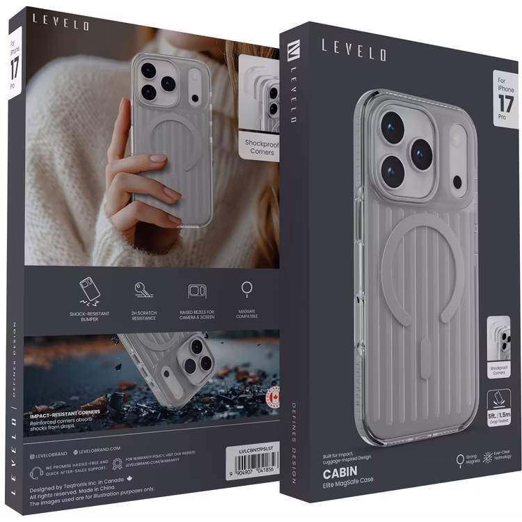 LEVELO CABIN IPHONE 17 PRO MAX ELITE MAGSAFE CASE SILVER STONE LVLCBN17PMSLST thumbnail 3