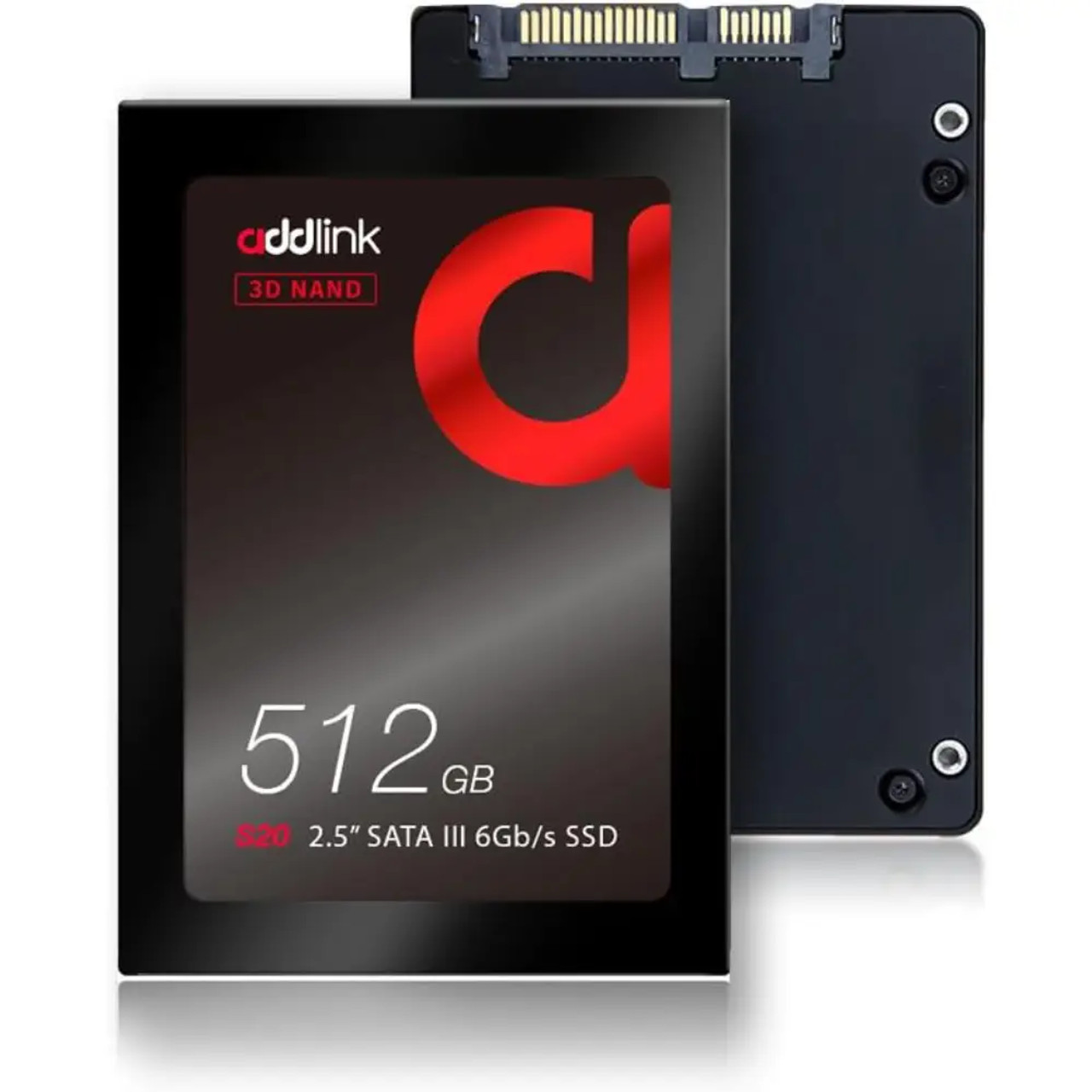 ADDLINK 2.5 INCH 3D NAND SATA III 6GB/S 512GB SSD BLACK AD512GBS20S3S