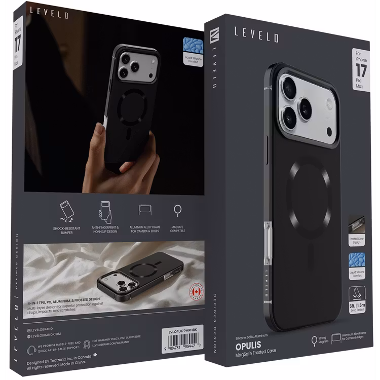 LEVELO OPULIS IPHONE 17 PRO MAX MAGSAFE FROSTED CASE PHANTOM BLACK LVLOPU17PMPHBK thumbnail 10