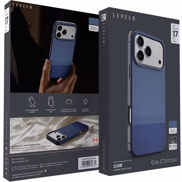 LEVELO IPHONE 17 PRO MAX LEVELO CUIR CASE MIDNIGHT BLUE LVLCUIR17PMMNBL thumbnail 11