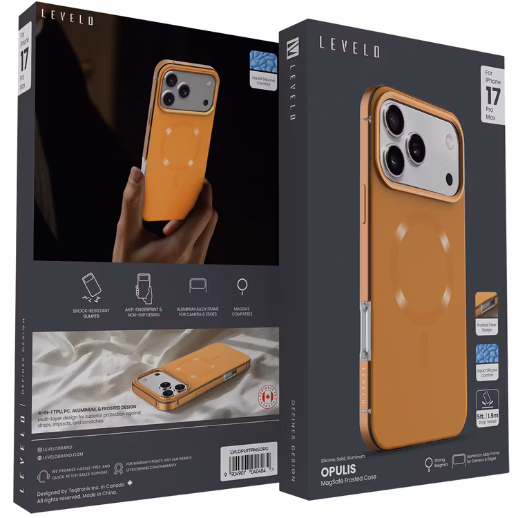 LEVELO OPULIS IPHONE 17 PRO MAGSAFE FROSTED CASE SUNRISE ORANGE LVLOPU17PSORG thumbnail 10