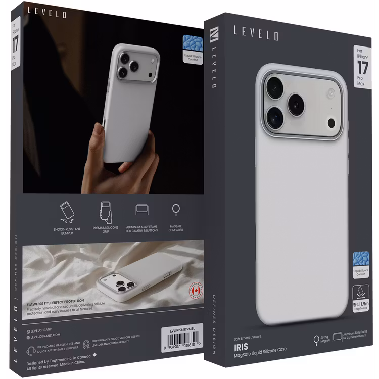 LEVELO IRIS IPHONE 17 PRO MAGSAFE LIQUID SILICONE CASE SILVER LVLIRISM17PSL thumbnail 3