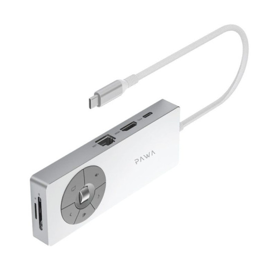 PAWA 8 IN 1 TYPE-C HUB WITH MULTIMEDIA FUCTION 100W PW-THUBB124