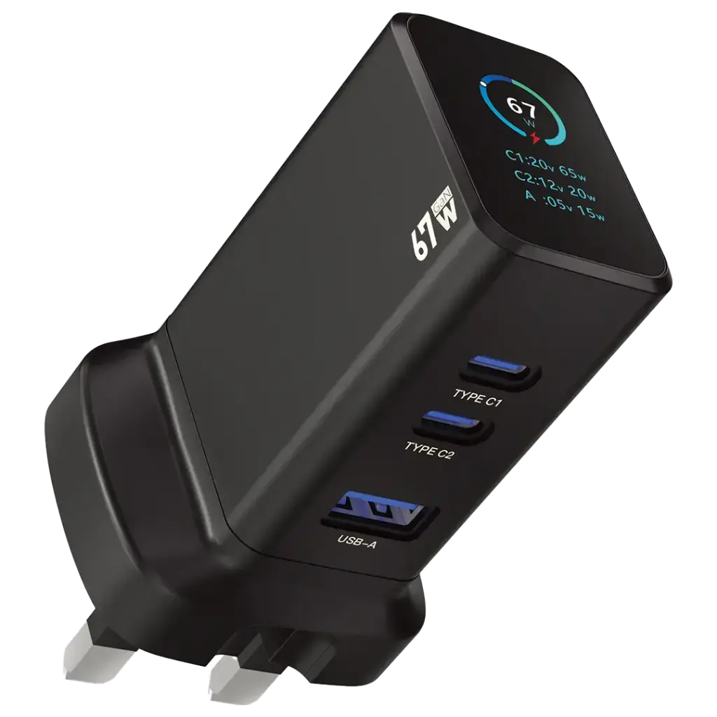 POWEROLOGY GANEX 67W MUTI PORT ADATER BLACK PWC2417BK thumbnail 2
