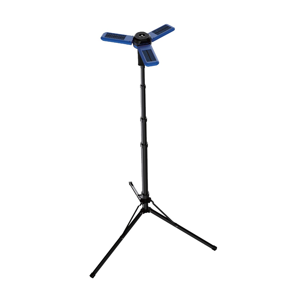 POWEROLOGY 2600MAH CAMPING LIGHT WITH TRIPOD STAND BUILT IN SOLAR PANELS BLUE PWCSFTLDL