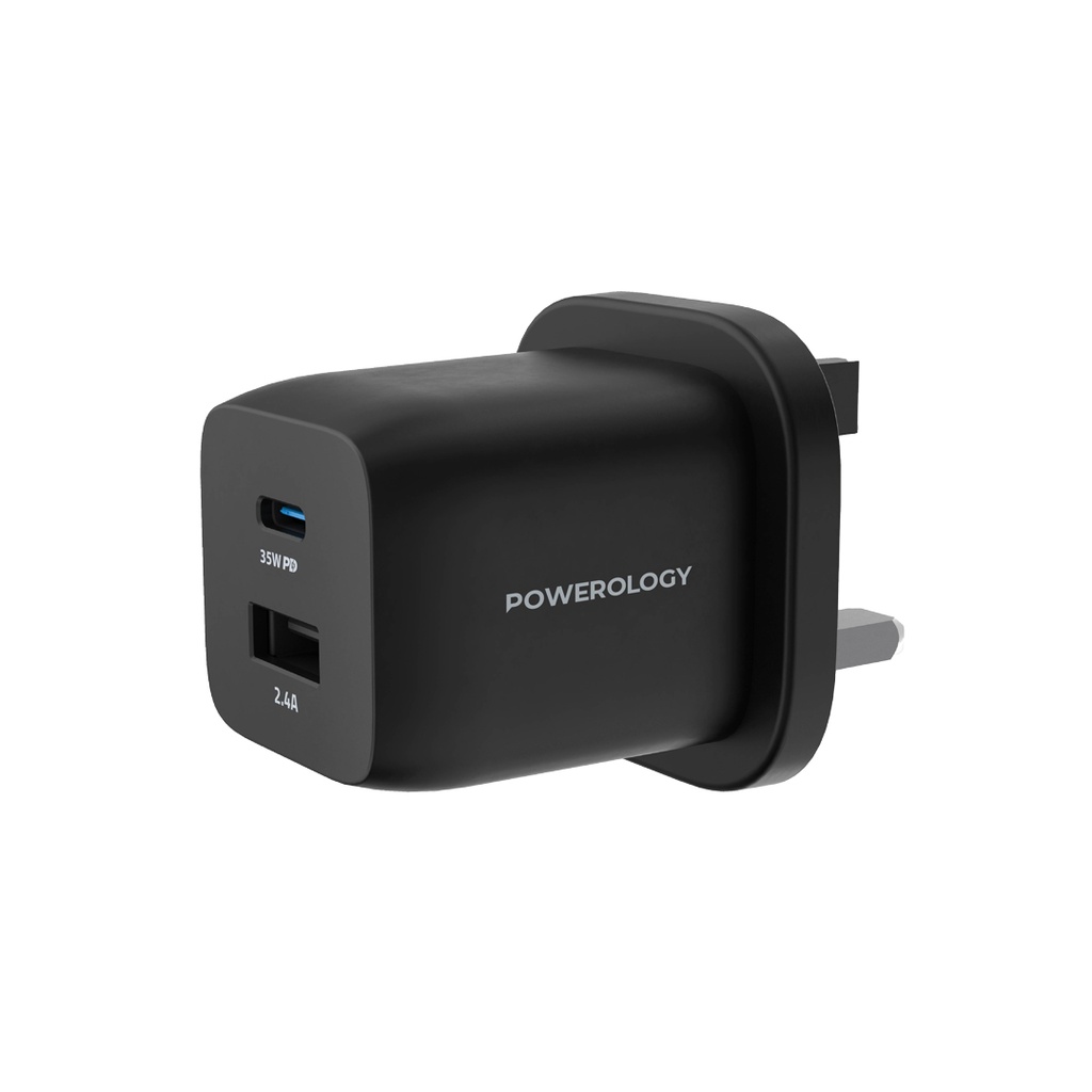 POWEROLOGY DUAL PORT ULTRA QUICK GaN CHARGER WITH USB C TO USB C 60W CABLE BLACK thumbnail 3