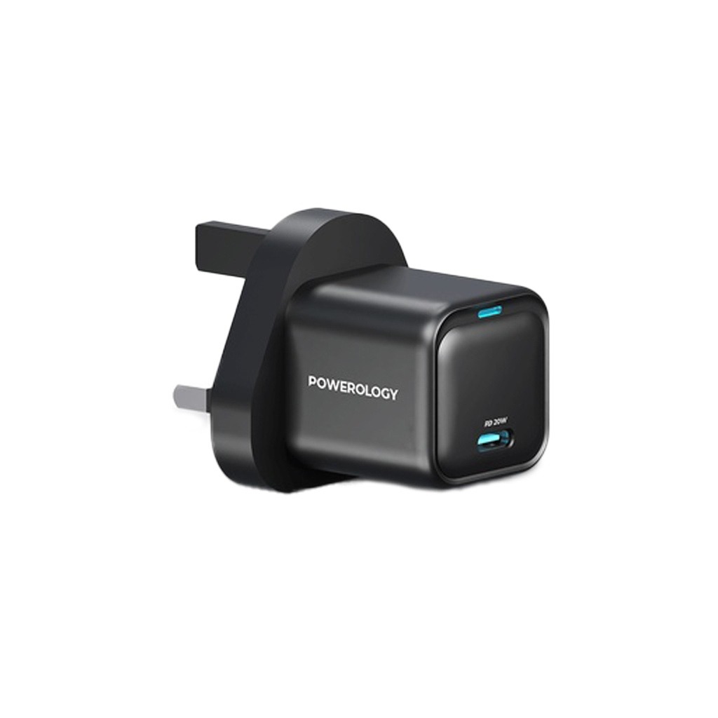 POWEROLOGY ULTRA COMPACT GAN CHARGER PD 20W BLACK PWCUQC016