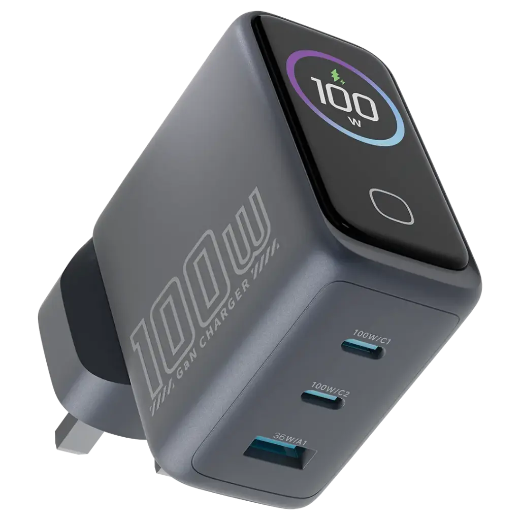 POWEROLOGY VOLTFLOW 100W AVS GAN WALL CHARGER GRAY PWCUQC070GY