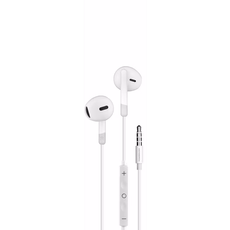 POWEROLOGY AUX 3.5MM STEREO EARPHONE WHITE PWEPHR17WH thumbnail 2