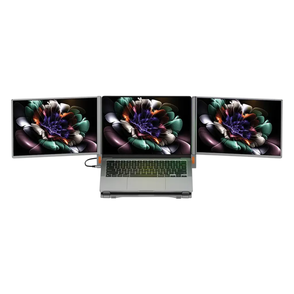 POWEROLOGY DUAL PORTABLE MONITOR WITH MST DOCKING STATION GREY PWGV1201AGY