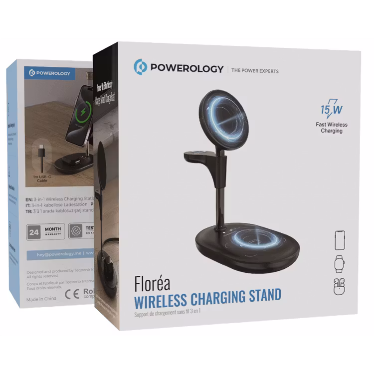 POWEROLOGY FLOREA WIRELESS CHARGING STAND BLACK PWK3000BK thumbnail 4